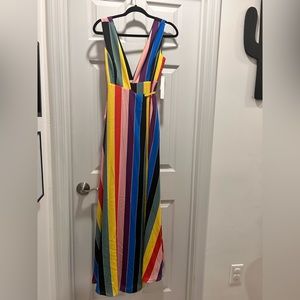 NWT Aqua for Bloomingdale’s Multicolor Stripe Retro Wrap Dress - S